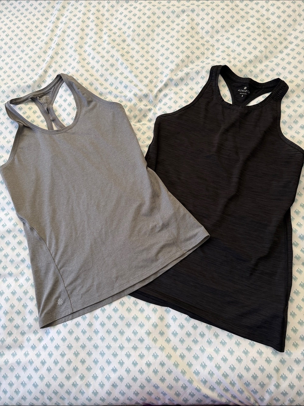 Athleta Women's Racerback Tank Tops in Black and Gray - Dual Pack Look